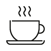 A coffee cup icon representing the fact that grenke funded over 94,000 assets in 2021, including a variety of coffee machines and beverage equipment.