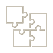 Icon of a jigsaw puzzle piece representing simplicity and user-friendly service by grenke.
