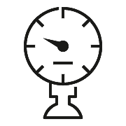Air compressor dial icon representing the fact that grenke funded over 94,000 assets in 2021, including a diverse range of air compressors and related equipment.