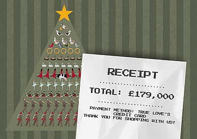 Customer typing a 5 star review on a laptop