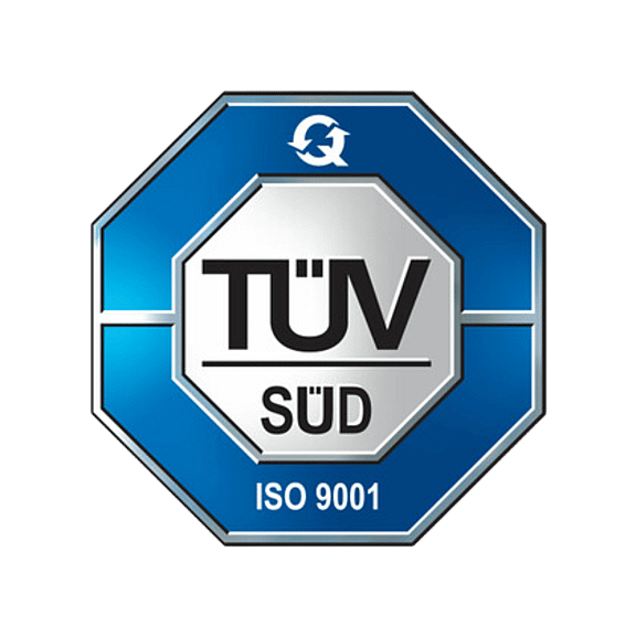 ISO 9001:2015 Quality Management System certification badge, representing grenke UK's commitment to excellence and customer satisfaction.